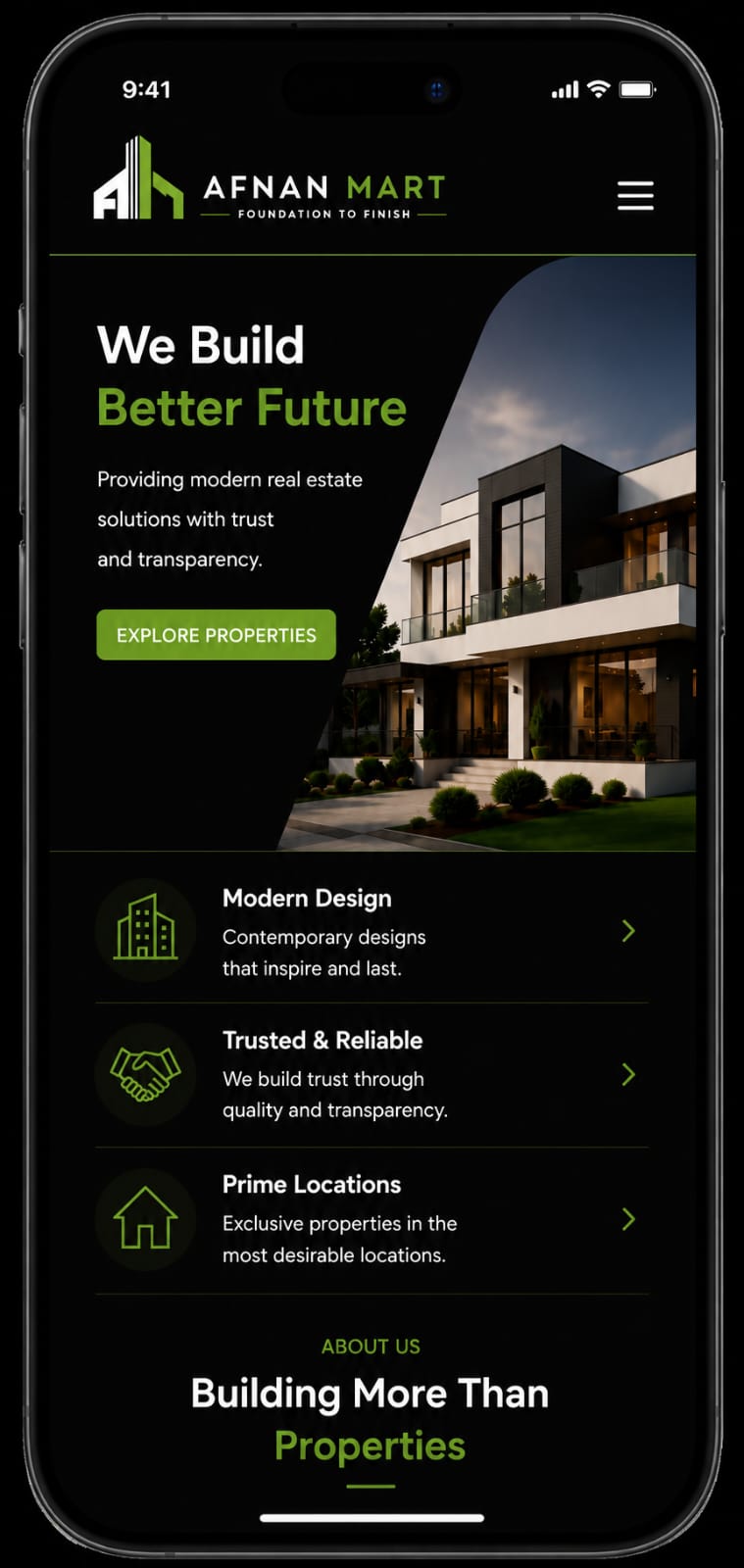 Website UI — Mobile